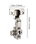 10 Pack Stainless Steel Cabinet Door Hinges With Ultra Quiet Soft Close for DIY, size 6.2cm x 10.2cm view