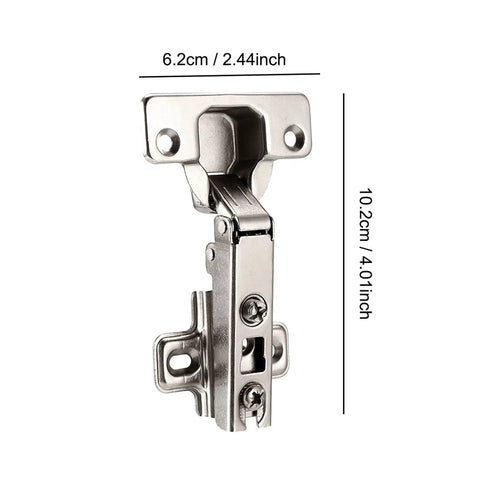 10 Pack Stainless Steel Cabinet Door Hinges With Ultra Quiet Soft Close for DIY, size 6.2cm x 10.2cm view