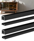 Two Pack Aluminum Sliding Door Track System For One Eighth Inch Panels Ideal For Closet Glass Doors Pet Cabinets And Windows Includes Two Upper And Two Lower Tracks With Easy Install Cut To Fit Design And Adhesive Nail Mounting Black