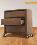 Wooden furniture on 3 Inch Threaded Stem Caster Wheels, Set Of 4 With Brake, Dual Locking TPR Rubber Casters