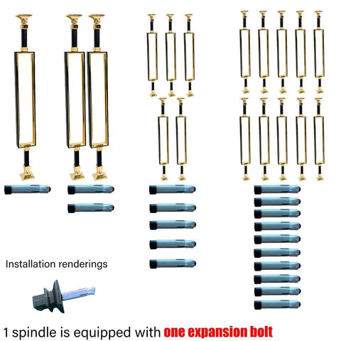 Premium Heavy Duty Aluminum Baluster Spindle Railing Kit With Slick Square Metal Posts And No Sweat Flat Brackets For Deck Stairs and installation components.