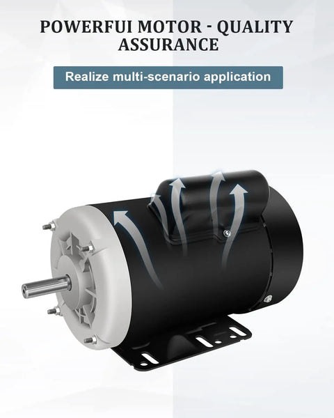 1HP Farm Duty Single Phase Electric Motor Dual Voltage 115V And 230V 1750 RPM TEFC Reversible CW CCW IP55 Compact Design