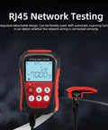 4-In-1 Optical Power Meter, Visual Fault Locator and RJ45 Tester for Fiber Optic Network Maintenance, with screen displaying values