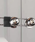 All Metal Double Door Locking Bar For Inswing And Outswing Doors, Keyed Extra Lock With U Shaped Barrier on double door