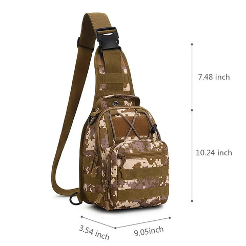 Waterproof Tactical Crossbody Backpack With MOLLE System Outdoor EDC Sling Chest Bag Rugged 600D Oxford Fabric Military Camouflage