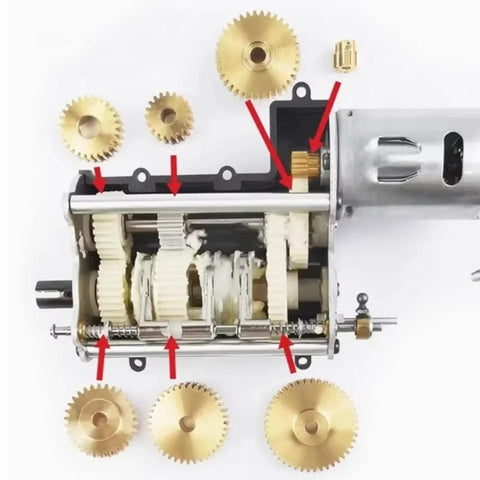Gear Synchronizer Set For 1 To 14 Scale RC Tractor Trailer Trucks Upgrade Special Material For Beefed Up Torque Transfer And Seamless Power Between Motor And Transmission, brass gears in RC gearbox