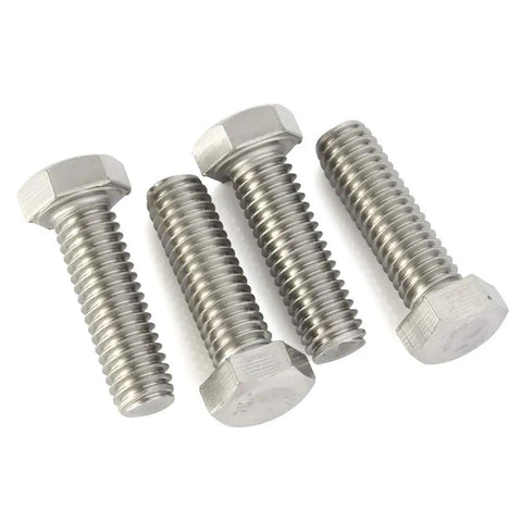 Hex Head Bolt With Fully Threaded Shaft Half Inch Diameter 13 Threads Per Inch Two Inches Long Stainless Steel 304 Plain Finish
