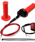Seven Eighths Inch 22mm Twist Throttle Cable Kit With Rubber Grip Handles For 50cc 90cc 110cc 125cc 4 Stroke Pit Dirt Bikes And Mini ATVs Includes One Throttle Cable Two Grips Aluminum Clamp