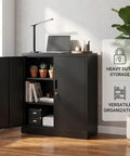 Heavy Duty Metal Storage Cabinet With Locking Doors And Adjustable Shelves, 36 Inch Tall Steel Cabinet for Home Office, Black Finish
