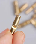 Close-up of Gold Barrel Hinge from Gold Barrel Hinge Set 20 Pcs Soft Close Concealed For Cabinets And Wooden Cases And Boxes 4mm Or 5mm Diameter