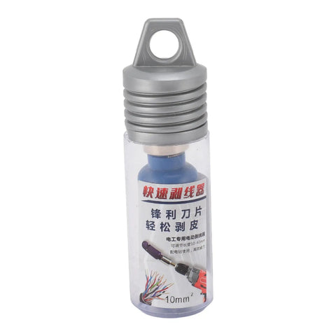 Yechiry Electric Drill Wire Stripper For 10Mm Cables With Quick Stripping shows a compact 10mm wire stripper adapter in a clear container.