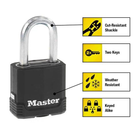 Heavy Duty Weather Resistant Padlock With Weather Cover Keyed Alike Outdoor Lock Set 4 Pack for fences sheds garages lockers