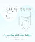 Diagram showing dimensions of Ultra Slim Bidet Attachment For Toilet With Dual Nozzles For Feminine And Posterior Wash