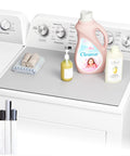 CSKY washer top cover mat, 25.5×17.5 in, light gray fabric with non-slip base on a top-load washer.