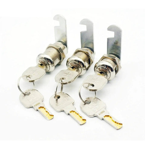Locker Cam Lock For Office Drawer Security Hardware DIY Kit 30mm Key Alike Easy Install Durable Steel Latch, three locks with keys