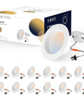12 Pack 4 Inch LED Can Lights Retrofit Recessed Lighting With 5 CCT Selectable 2700K To 6000K Dimmable Downlights