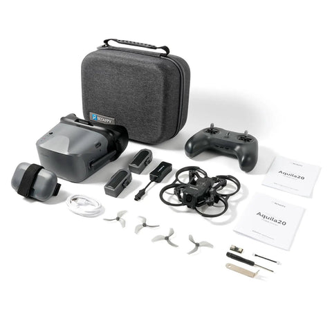 Aquila20 FPV Kit With LiteRadio 4 SE Transmitter And VR04 Goggles ready-to-fly drone set with accessories and manuals