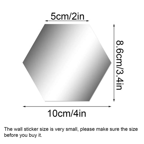 32 Pcs Hexagon Mirror Wall Decals Removable Silver Acrylic Honeycomb Design For DIY Home Art, Bedroom And Living Room Decor, Peel And Stick Reflective Accent Tiles
