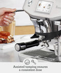 Automatic Espresso And Cold Brew Coffee Maker Featuring Touch Display Auto Milk Frothing Wand For Silky Microfoam And Next Level Latte Art Noir Kitchen Game Changer with assisted tamping feature.