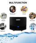 Under Sink Tankless Electric Water Heater 3.5kW Point Of Use Instant Hot Water At The Sink 120V unit with multifunction usage icons