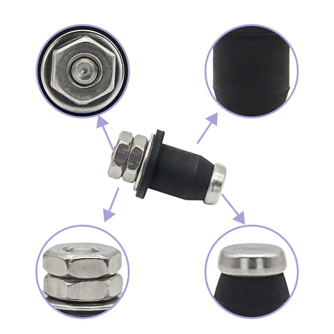 RV Water Tank Probe Sensors 8 Pack With Rust Resistant Post And Hardware Four Part Assembly Includes Grommet Washer And Nuts