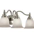 Three Light Brandy Chase Brushed Nickel Bathroom Vanity Light Refurbished and Tested Like New Modern Dimmable Bath Fixture