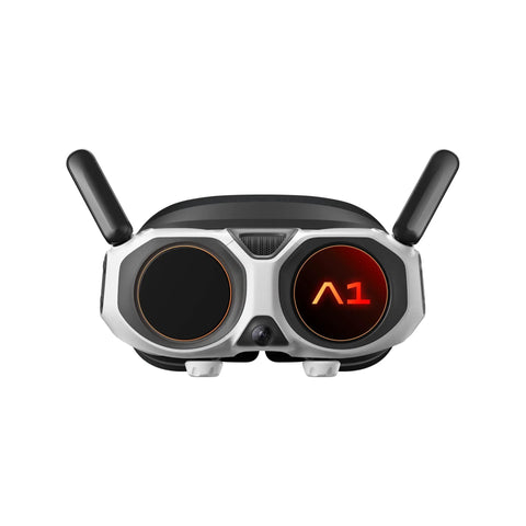 Close-up of immersive goggles from Infinity Bundle 8K 360 Degree Foldable Drone With Immersive Goggles, featuring dual antennas.