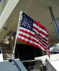 Saltwater Ready American Flag With Pole For Boat Rod Holder Tough PVC Flag Flyer Built To Ride High Winds And Rough Seas