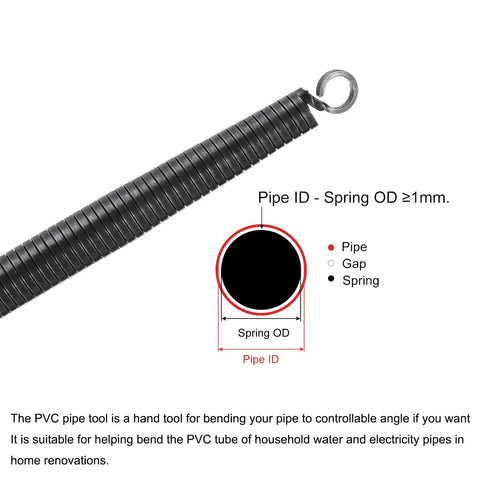 MECCANIXITY Heavy Duty Spring Tube Bender For 1/2 Inch PVC Pipe OD 15 5mm, showing flexible spring design for easy pipe bending.
