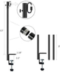 Dang Tough Deck String Light Poles Four Pack Heavy Duty All Metal Hooks, 43.3 inches tall with adjustable clamp for easy setup.