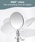 Two Pack Telescoping Inspection Mirror Set With Flexible Circular Mirrors, 360 Degree Rotating Heads and Extended Handle