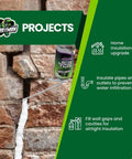 Top Shelf Gaps And Cracks Filler Foam Heavyweight Polyurethane Expanding Sealant For Insulating Doors And Windows Waterproof Paintable Straw Tip 12 Oz Two Pack No Sweat Diy Job applied to fill gaps in brick wall.