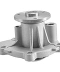 Heavy Duty Engine Water Pump for Jeep Compass and Patriot Keeps Your Motor Running Cool and Smooth on Long Drives Slick Direct Swap Replacement Part for Everyday Rigs visible from side with gray metallic finish and mounting holes.