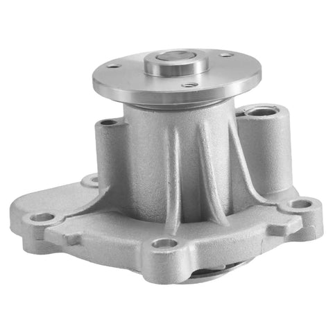 Heavy Duty Engine Water Pump for Jeep Compass and Patriot Keeps Your Motor Running Cool and Smooth on Long Drives Slick Direct Swap Replacement Part for Everyday Rigs visible from side with gray metallic finish and mounting holes.