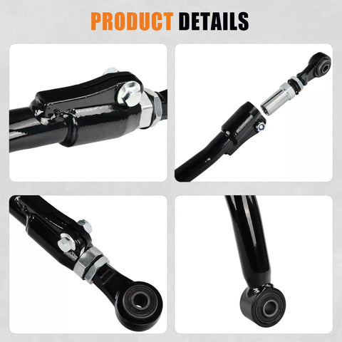 Dodge Ram Adjustable Front Track Bar for 2003-2013 0-3 Inch Lift 2WD 4WD Heavy Duty Panhard Bar Suspension Upgrade Restores Front Axle Alignment and Fixes Death Wobble black steel bar with polyurethane bushings and adjustable threaded end