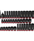 Impact Duty 3/8 Inch Drive Socket Set, 43-Piece Metric And SAE 6-Point Sockets, Tough Pro-Grade Gear Built To Last For Any Job, Durable Black Finish For Mechanic And DIY Use neatly arranged