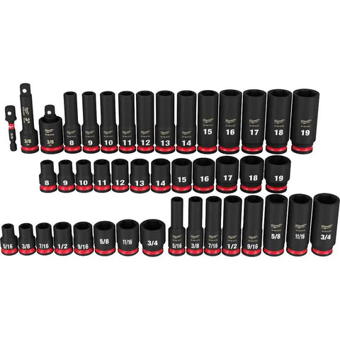 Impact Duty 3/8 Inch Drive Socket Set, 43-Piece Metric And SAE 6-Point Sockets, Tough Pro-Grade Gear Built To Last For Any Job, Durable Black Finish For Mechanic And DIY Use neatly arranged