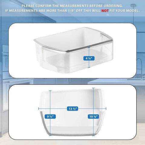 Upgraded AAP73252202 Door Shelf Bin Right For LG Kenmore Sears Refrigerator with measurement guide
