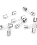 Heavy Duty 5X20Mm Fast Blow Fuse Assortment Kit 100 Piece Set Featuring Tons Of Amp Ratings with transparent fuses on a white background.