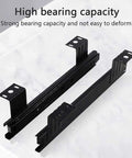 Heavy Duty Under Desk Keyboard Slide Full Extension Telescopic Track Rail showing black steel construction with high bearing capacity.