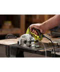 Beast 12 Amp Corded Wet Tile Saw With 4 Inch Blade in action for clean pro-grade tile cuts on floor tile with wet cooling system.