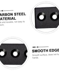 Close-up of Barn Door Track Connecting Brace Set With Flat Fixing Plates showing carbon steel material and smooth edges.
