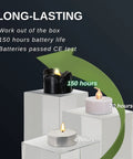 Dripping Black Flameless Tea Lights 24 Pack With Warm White Flickering LED Candles For Halloween Decor longevity comparison