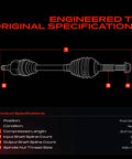 Tough Front CV Axle Shaft Assembly With Heavy Duty Thermoplastic Boots Delivers Dang Smooth Power Transfer with specifications image.