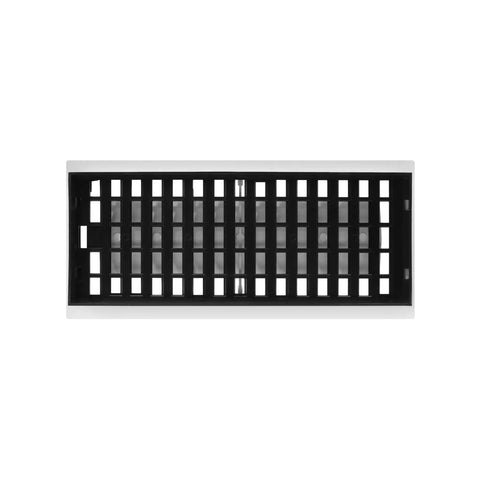 Front view of Paintable 4x10 Inch Wall Or Ceiling Vent Cover With Insert Tray Airflow Control Lever Textured White Finish