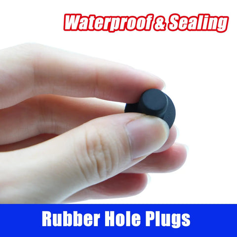 Close-up of hand holding 24 Pack One Half Inch Silicone Rubber Plugs For Round Holes Waterproof Soft Flexible Stopper