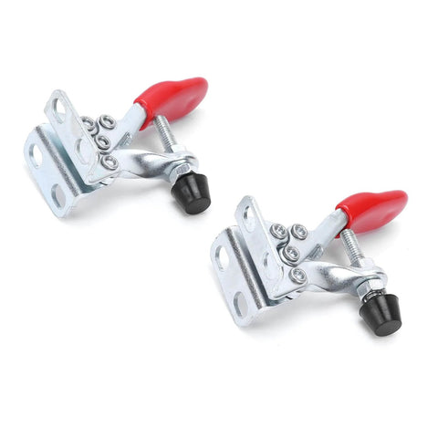 2 Pack Toggle Clamp Fixture Set With Quick Release Hold Down Clamps GH201A Nonslip Red Horizontal Mount 30kg Holding Capacity