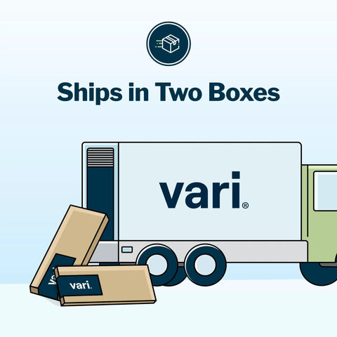 Vari ComfortEdge Electric Standing Desk 60X30 Black dual motor height adjustable workstation shipping in two boxes.