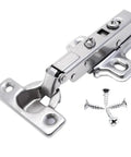 Door Stay Hinges With No Slam Soft Close Mini Hydraulic Damper For Small Cabinets And Thin Doors, 90 Degree Inset, 29mm Cup Hinge