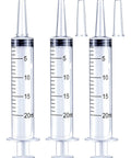Three Pack 20Ml Syringes For Liquid Dosing And Oral Use With Caps Ideal for Scientific Labs And Home DIY Projects